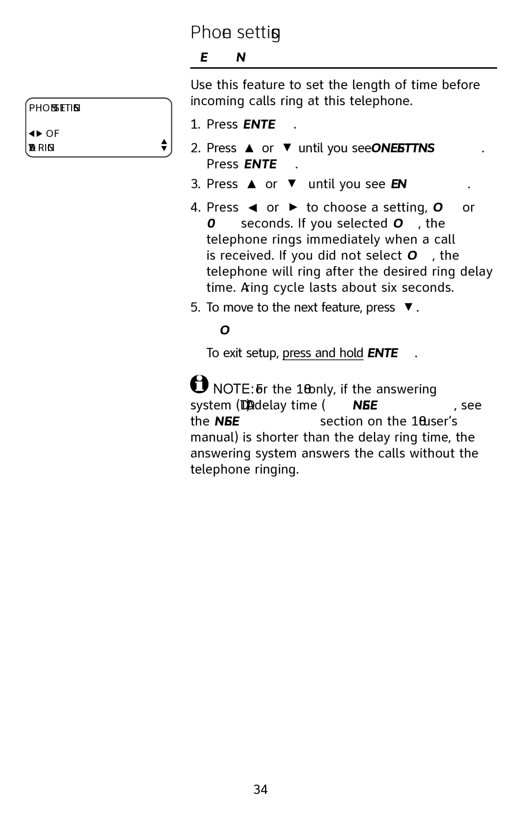 AT&T 1070 manual Delay ring 