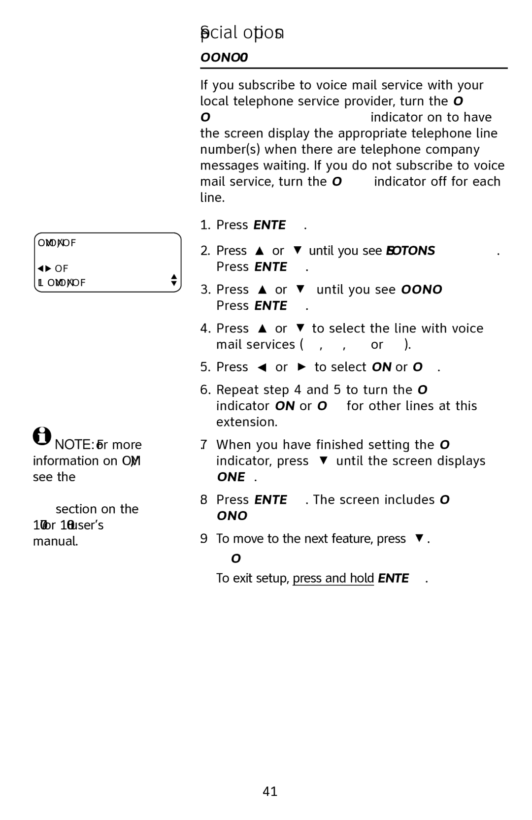 AT&T manual Covm ON/OFF, 1080 and 1070 only, On/Off 