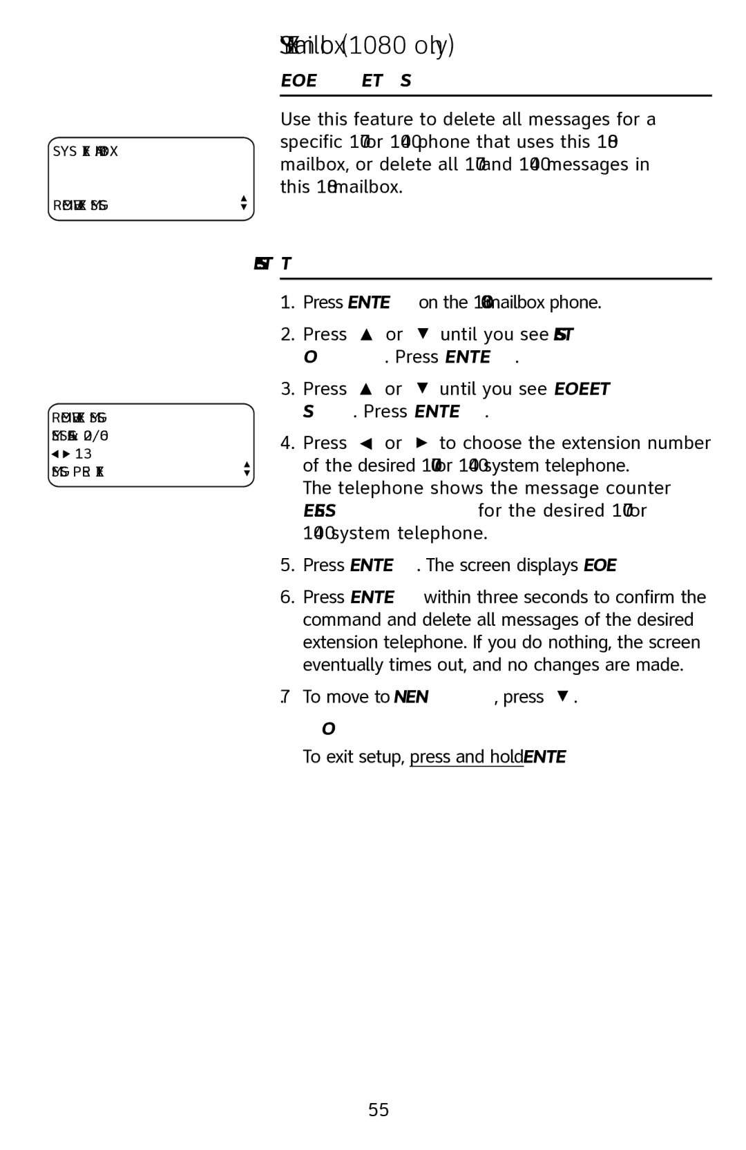 AT&T 1070 manual Remove ext msgs 