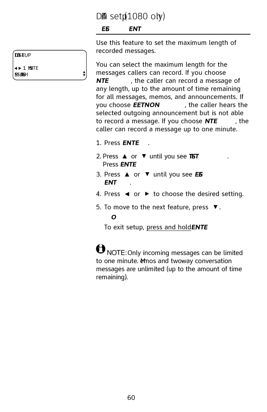 AT&T 1070 manual Message length 