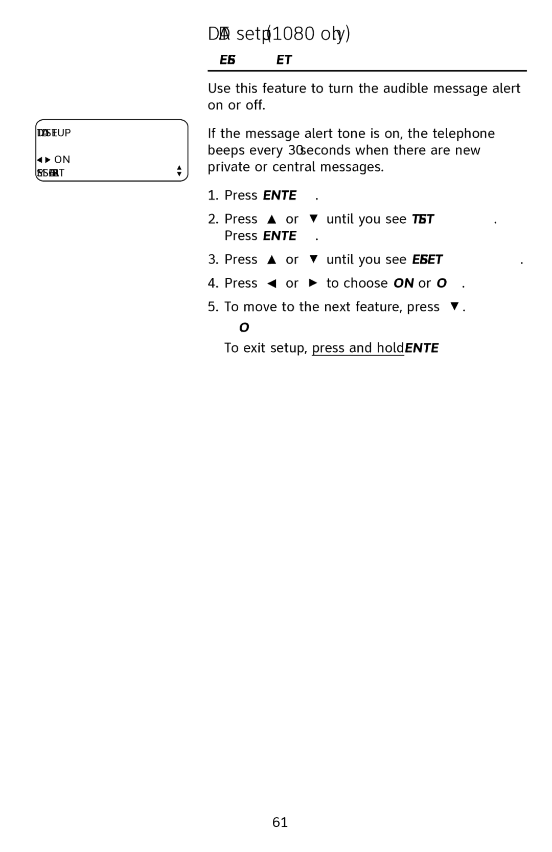 AT&T 1070 manual Message alert 