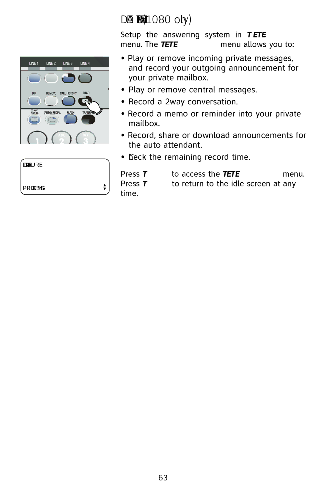 AT&T 1070 manual Dtad Feature Private Msgs 