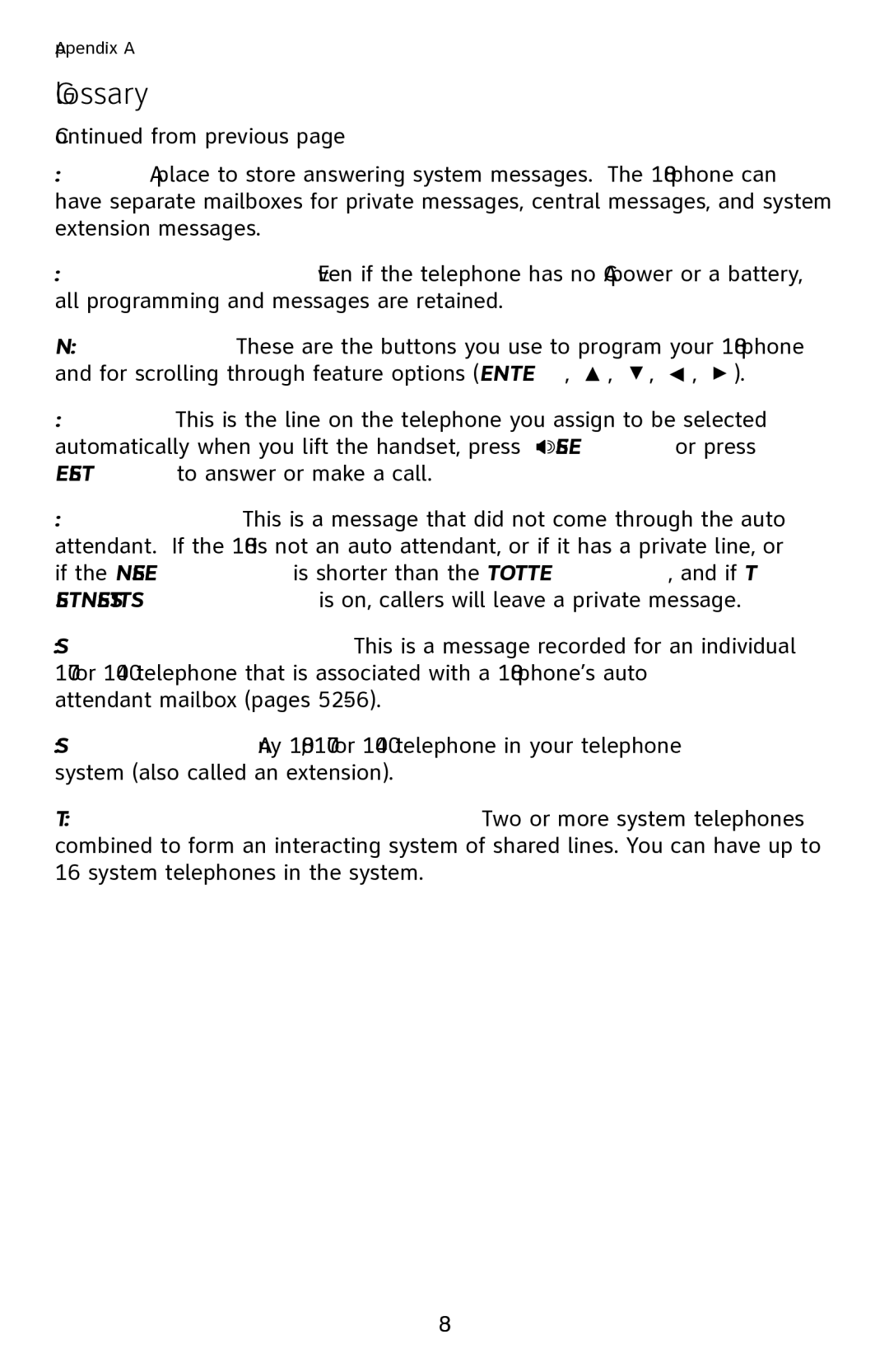 AT&T 1070 manual Glossary 