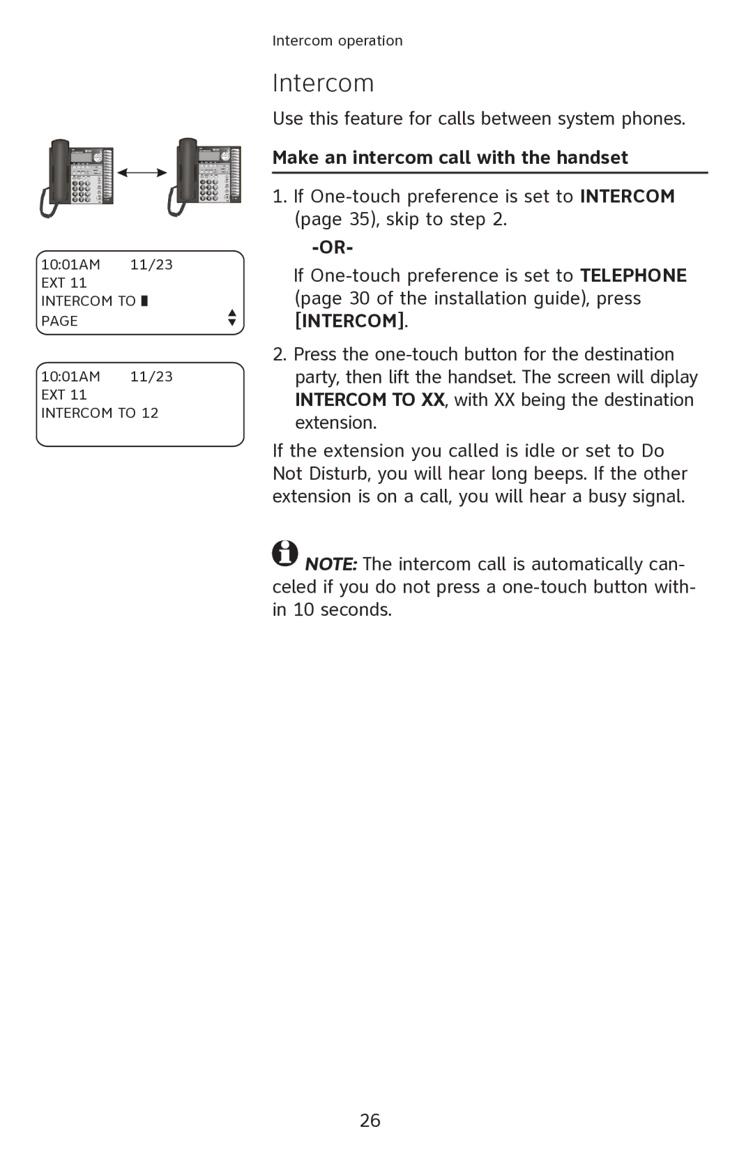 AT&T 1080 manual Intercom, Make an intercom call with the handset 