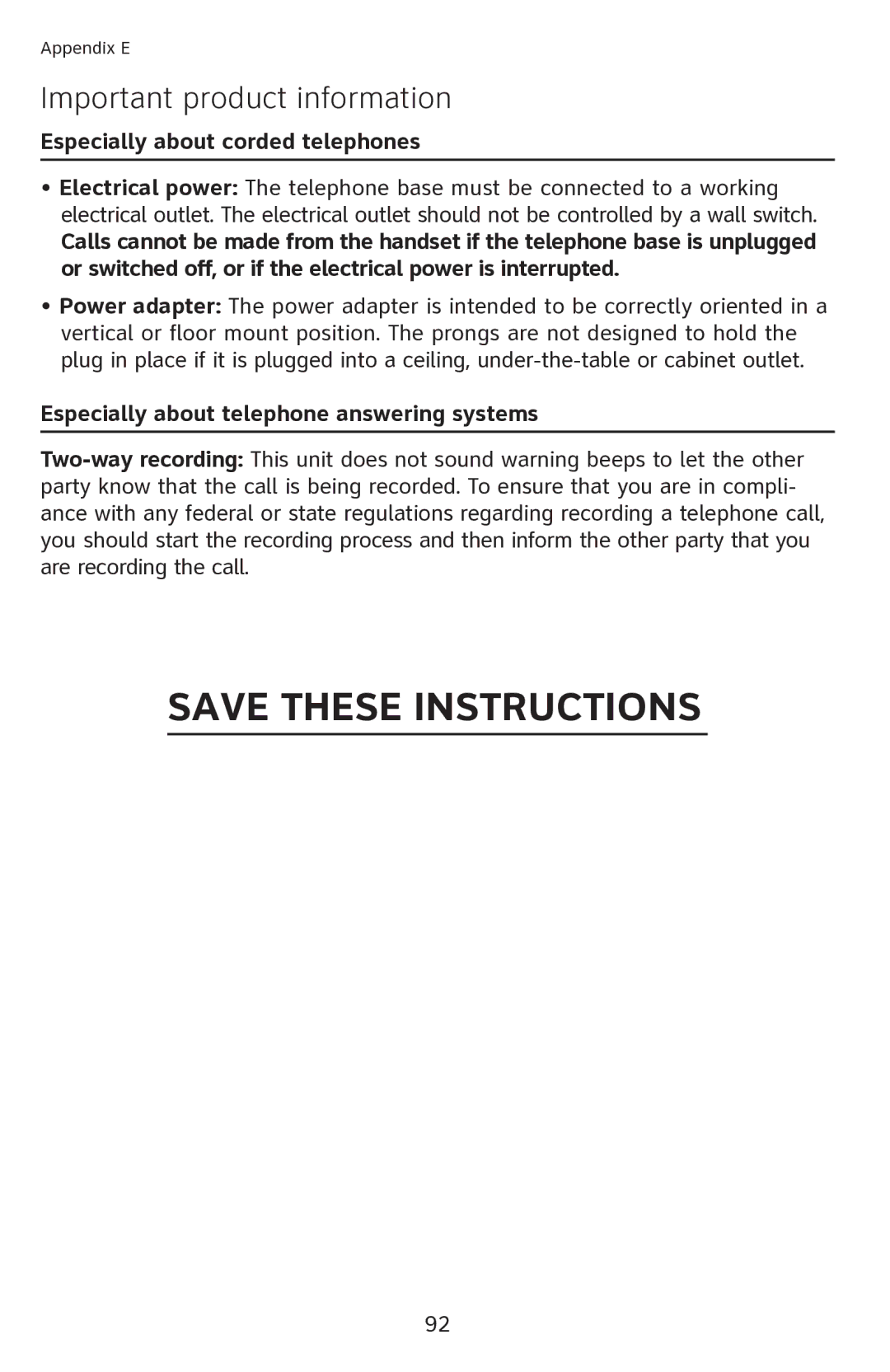 AT&T 1080 manual Especially about corded telephones, Especially about telephone answering systems 