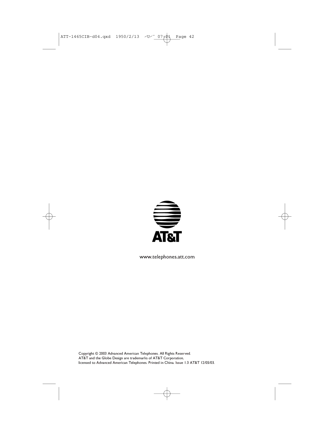 AT&T 1165 user manual ATT-1465CIB-d04.qxd 1950/2/13 ⁄U⁄¨ 0721 