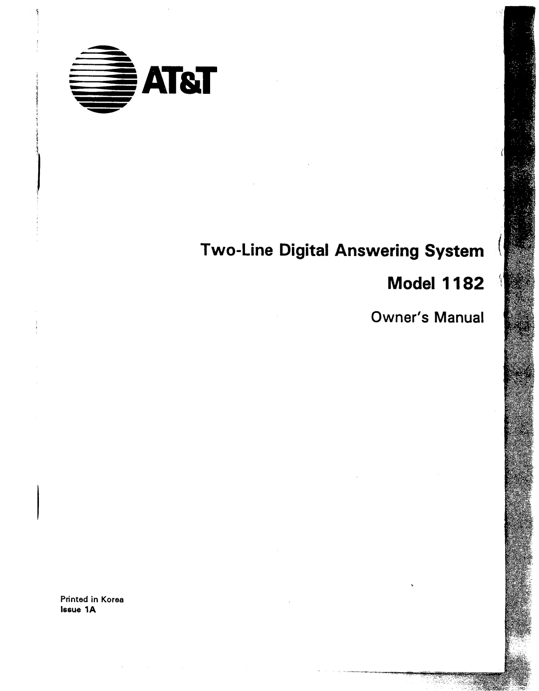 AT&T 1182 manual 