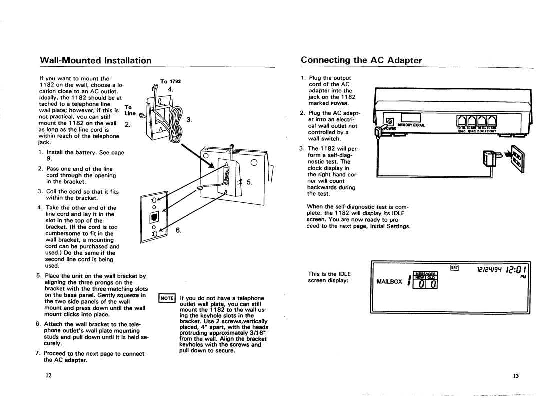 AT&T 1182 manual 