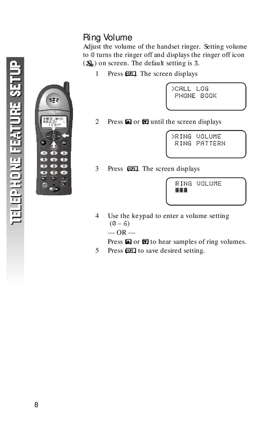 AT&T 1256 user manual Ring Volume 