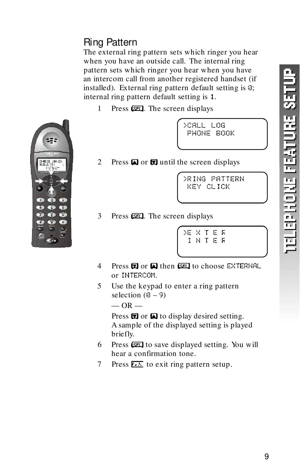 AT&T 1256 user manual Ring Pattern 