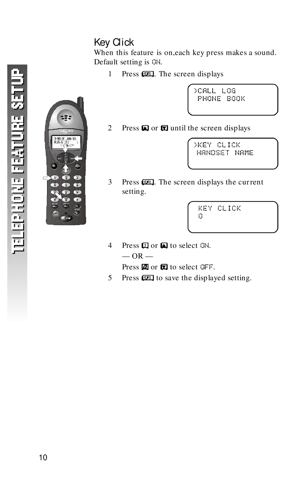 AT&T 1256 user manual Key Click 