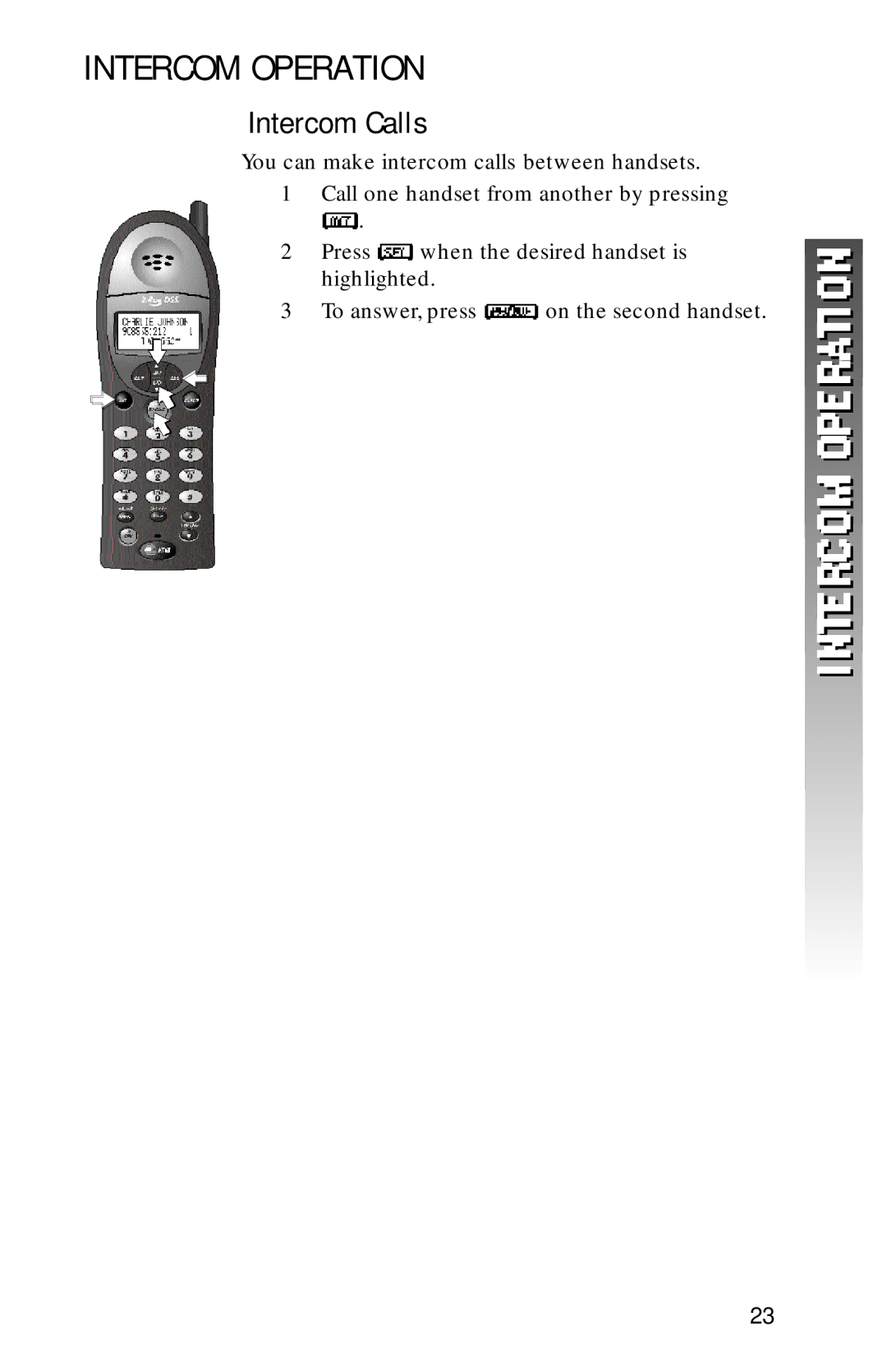 AT&T 1256 user manual Intercom Operation, Intercom Calls 