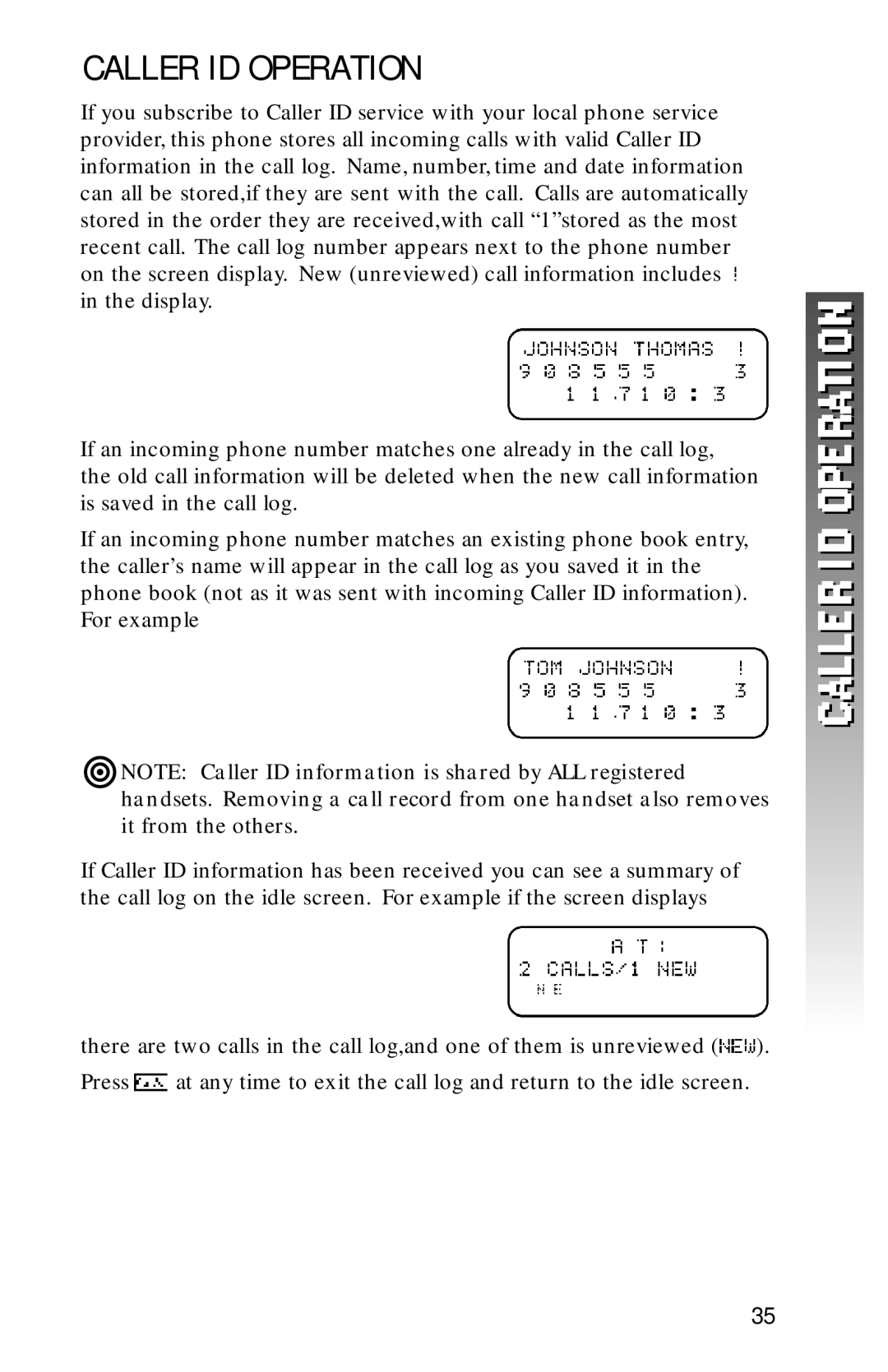 AT&T 1256 user manual Caller ID Operation 