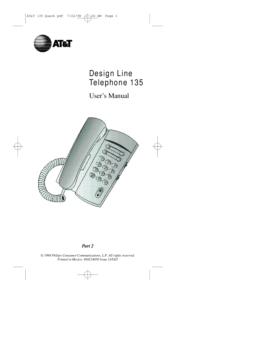 AT&T 135 user manual Design Line Telephone 