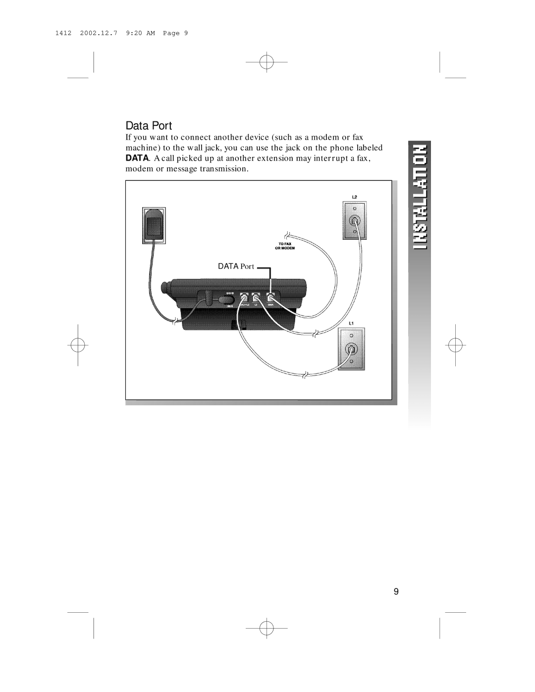 AT&T 1412 user manual Data Port 