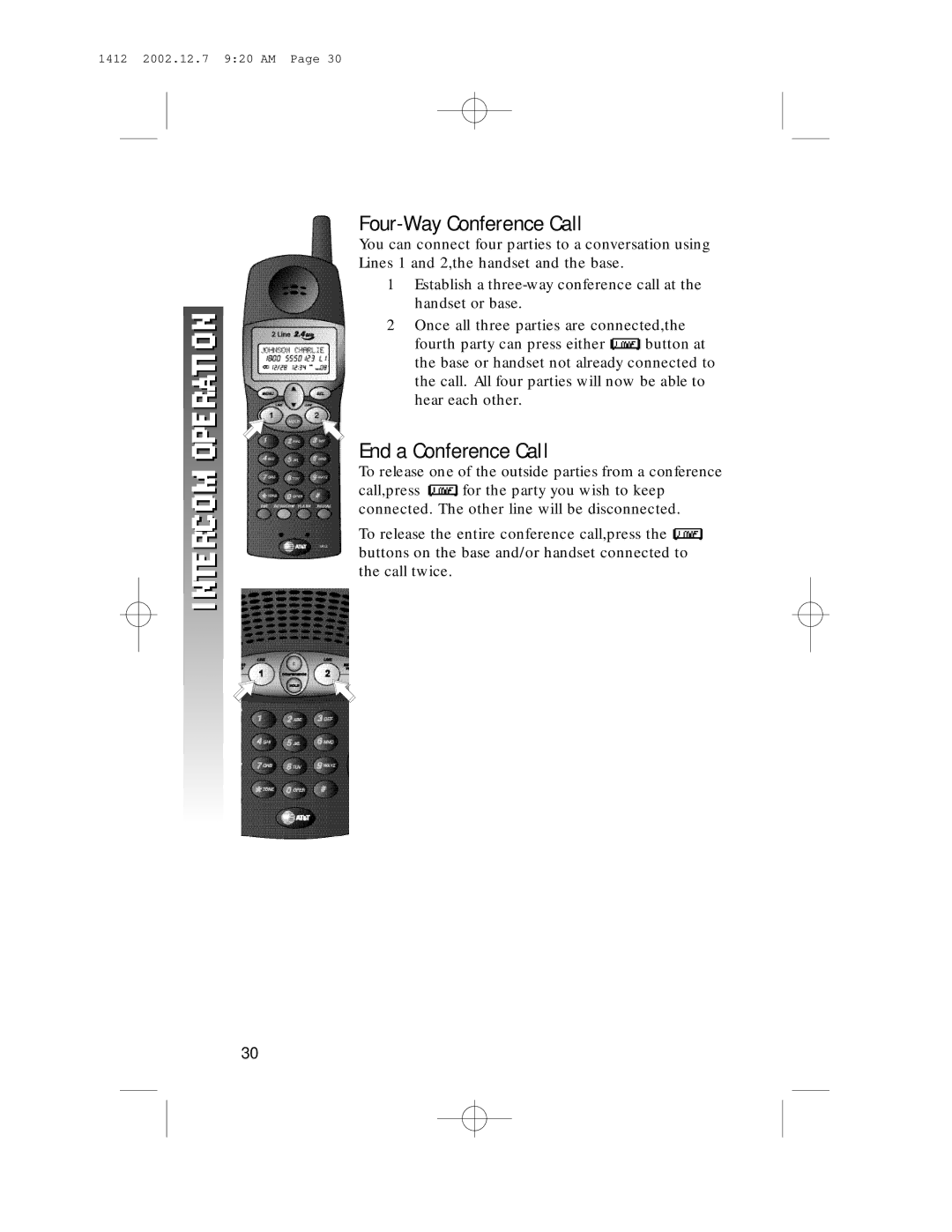 AT&T 1412 user manual Four-Way Conference Call, End a Conference Call 