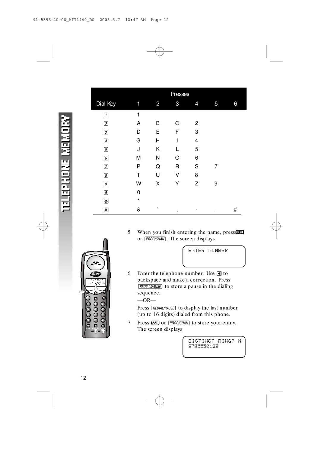 AT&T 1440 user manual Dial Key 