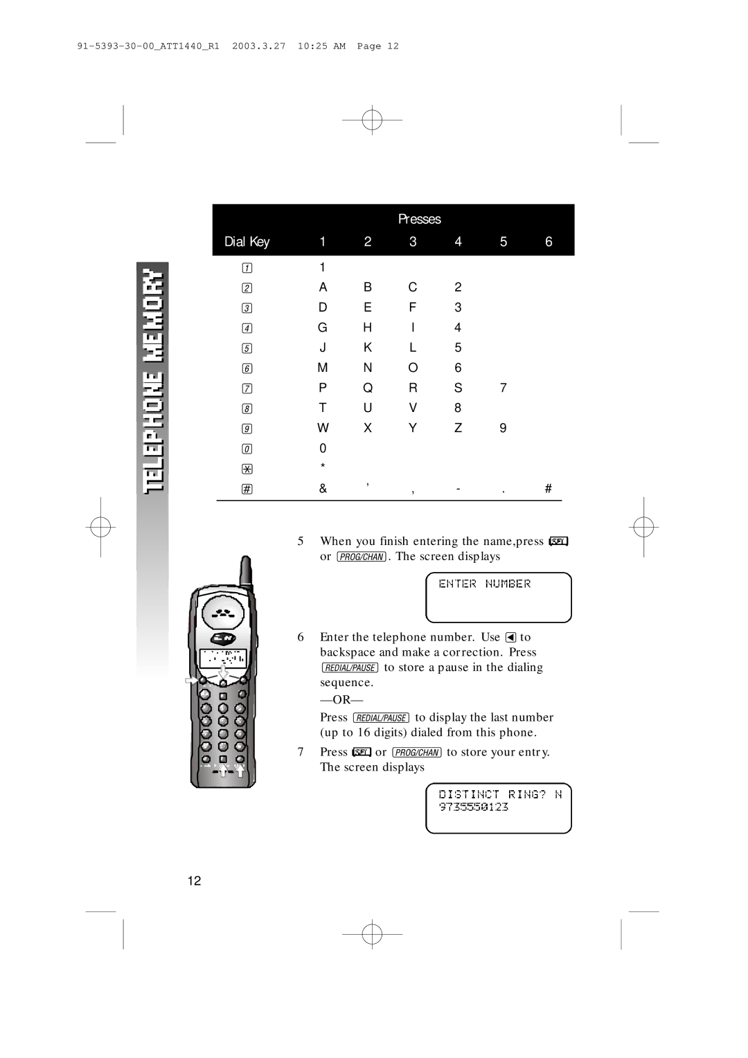 AT&T 1440/1140 user manual Dial Key 