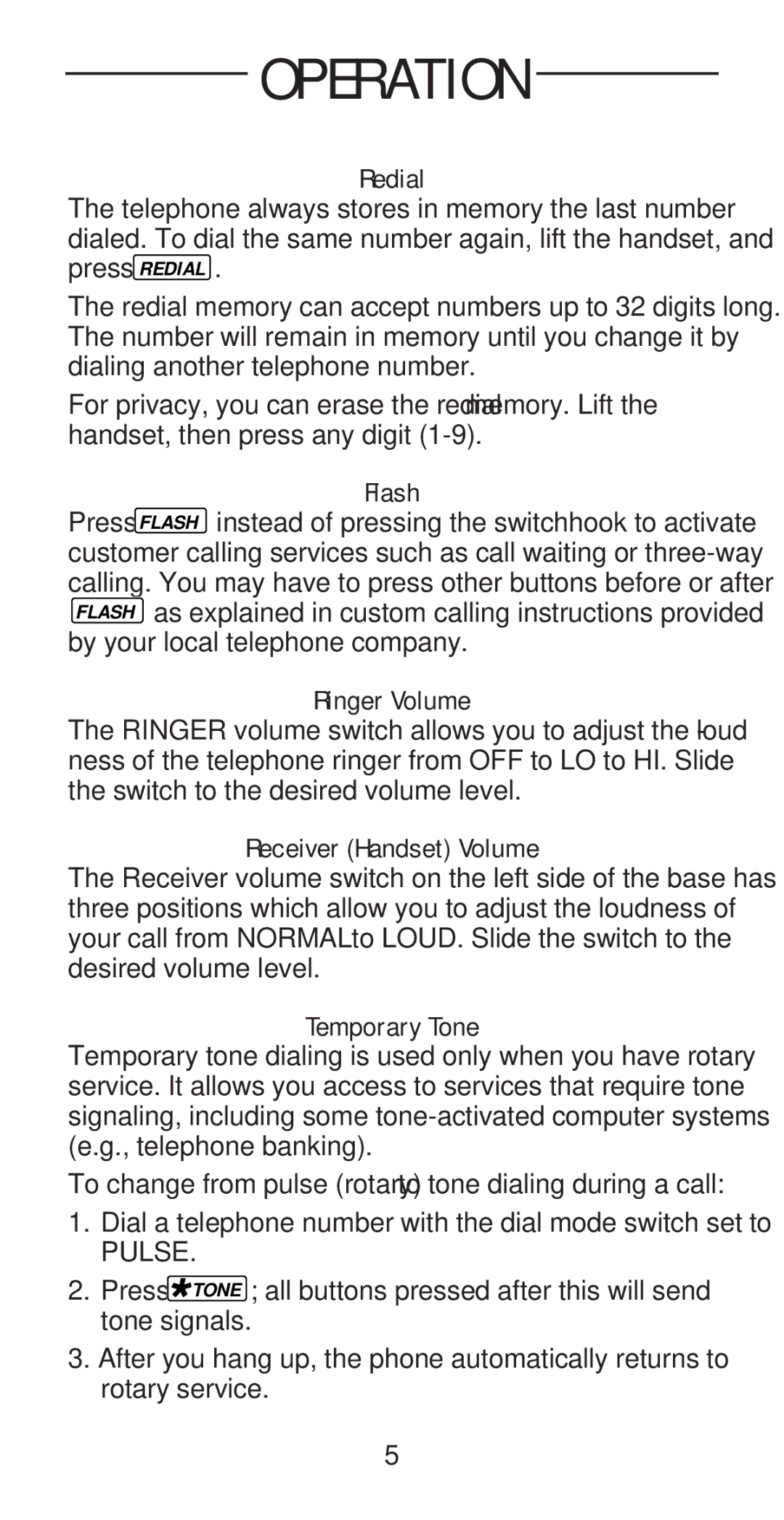 AT&T 145 user manual Operation 