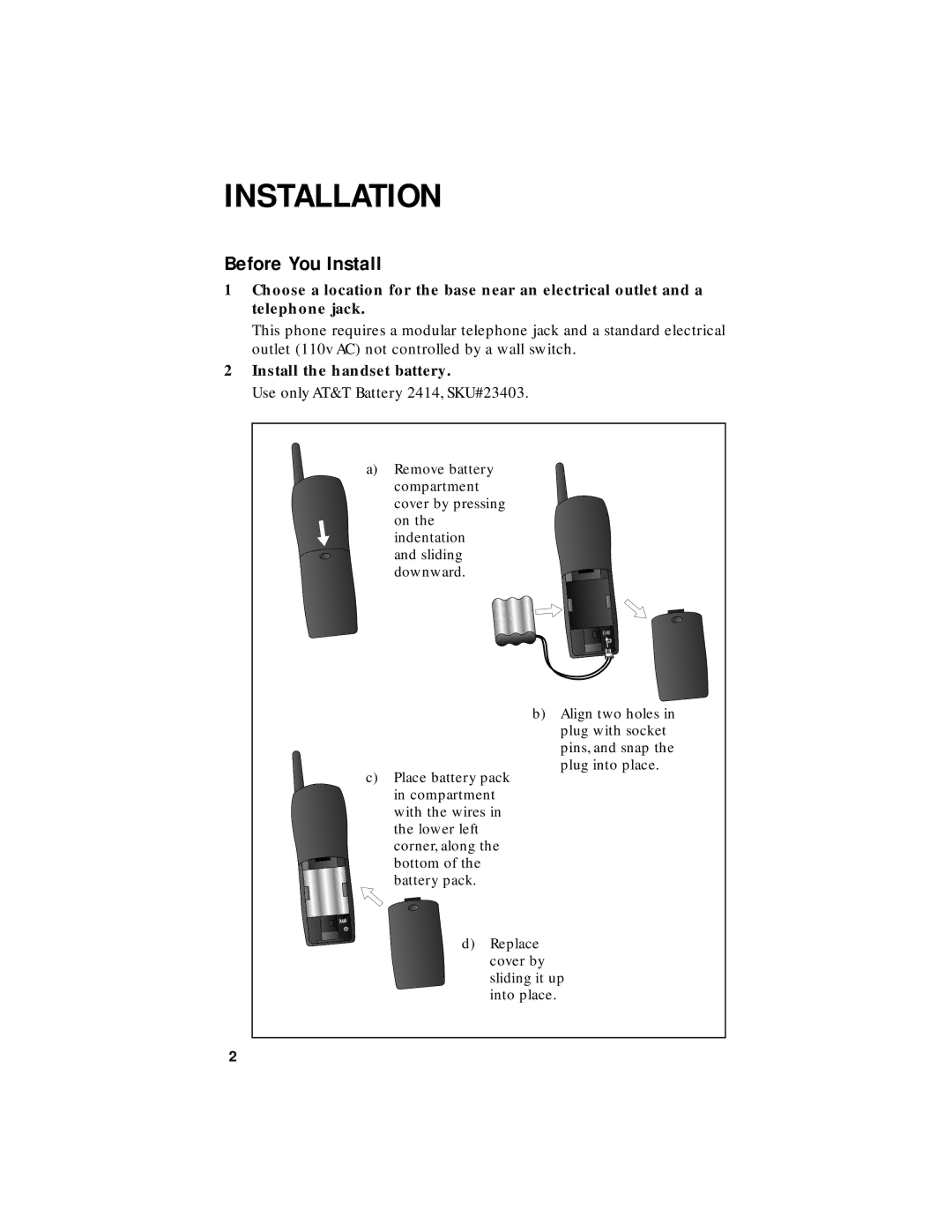 AT&T 1455 user manual Installation, Before You Install 