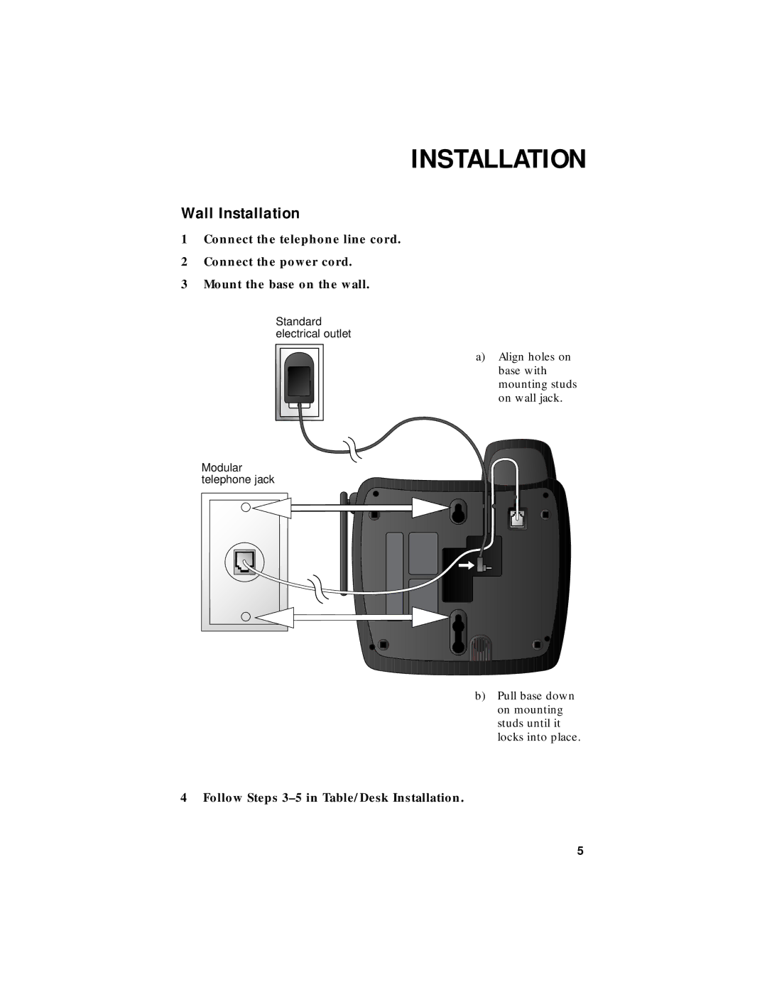 AT&T 1455 user manual Wall Installation 