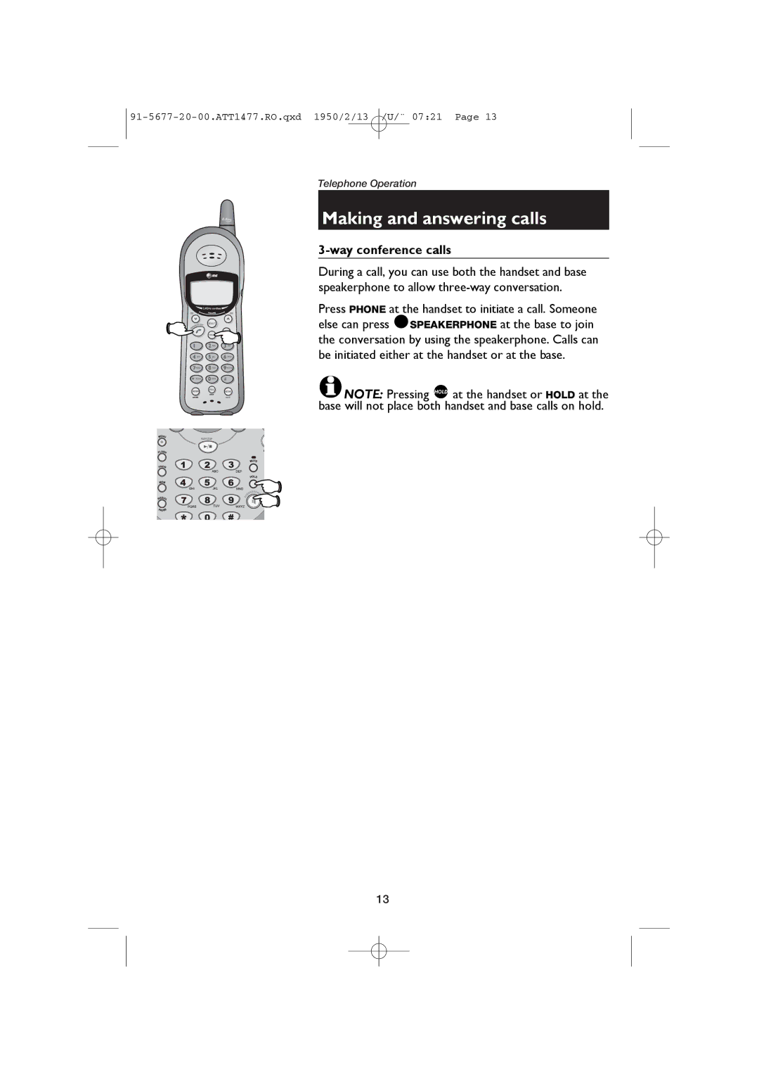 AT&T 1477/1177 user manual Way conference calls 