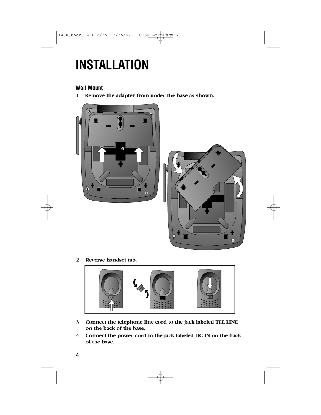 AT&T 1480 user manual Wall Mount 