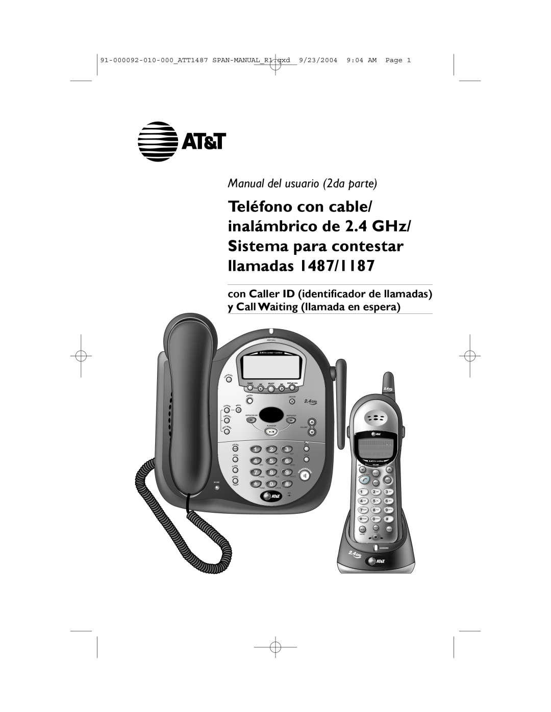 AT&T 1187 manual Manual del usuario 2da parte, 91-000092-010-000ATT1487 SPAN-MANUALR1.qxd 9/23/2004 904 AM Page 