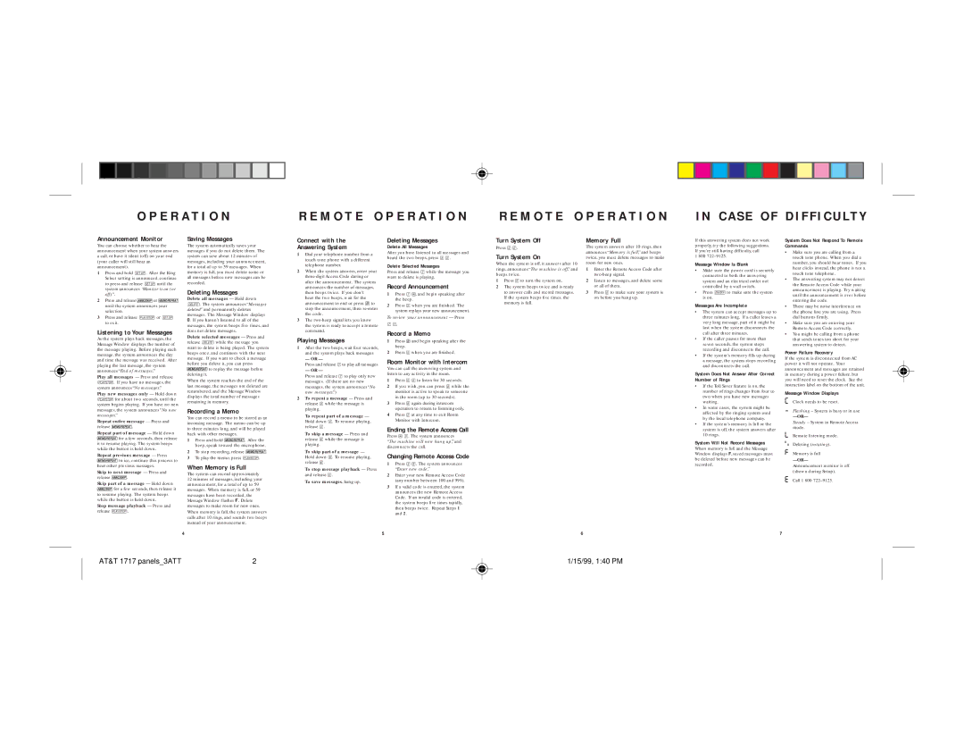 AT&T 1717 user manual Record a Memo 