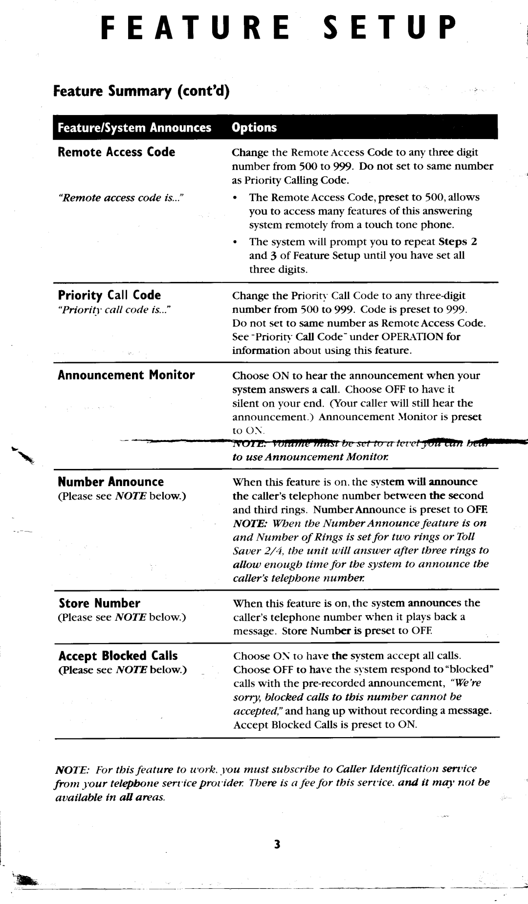 AT&T 1726 manual FeatureSummarycontd 