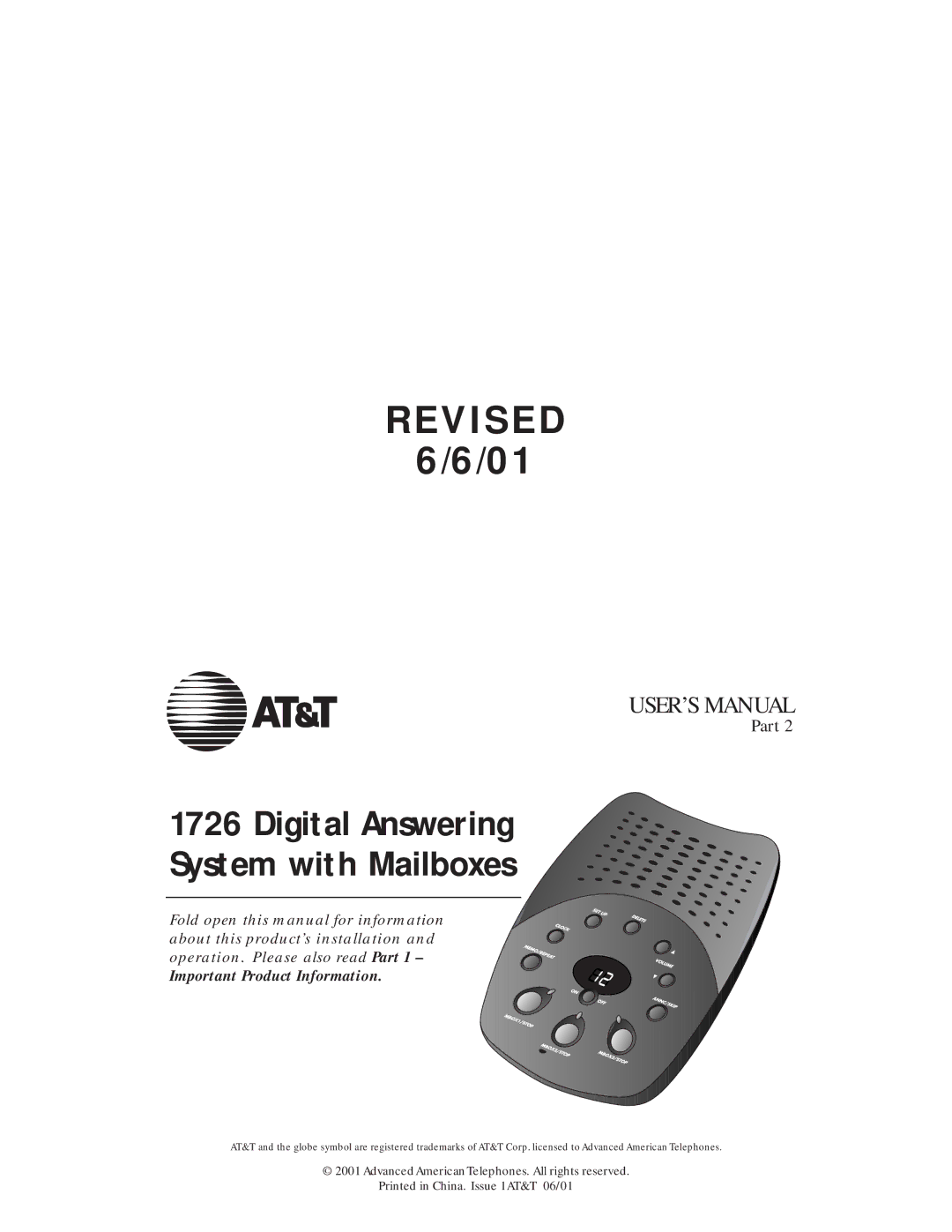 AT&T 1726 user manual Revised 