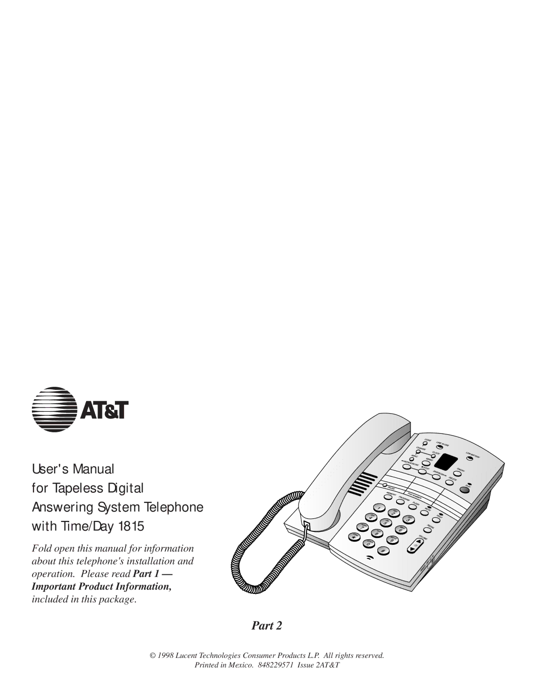 AT&T 1815 user manual Part 