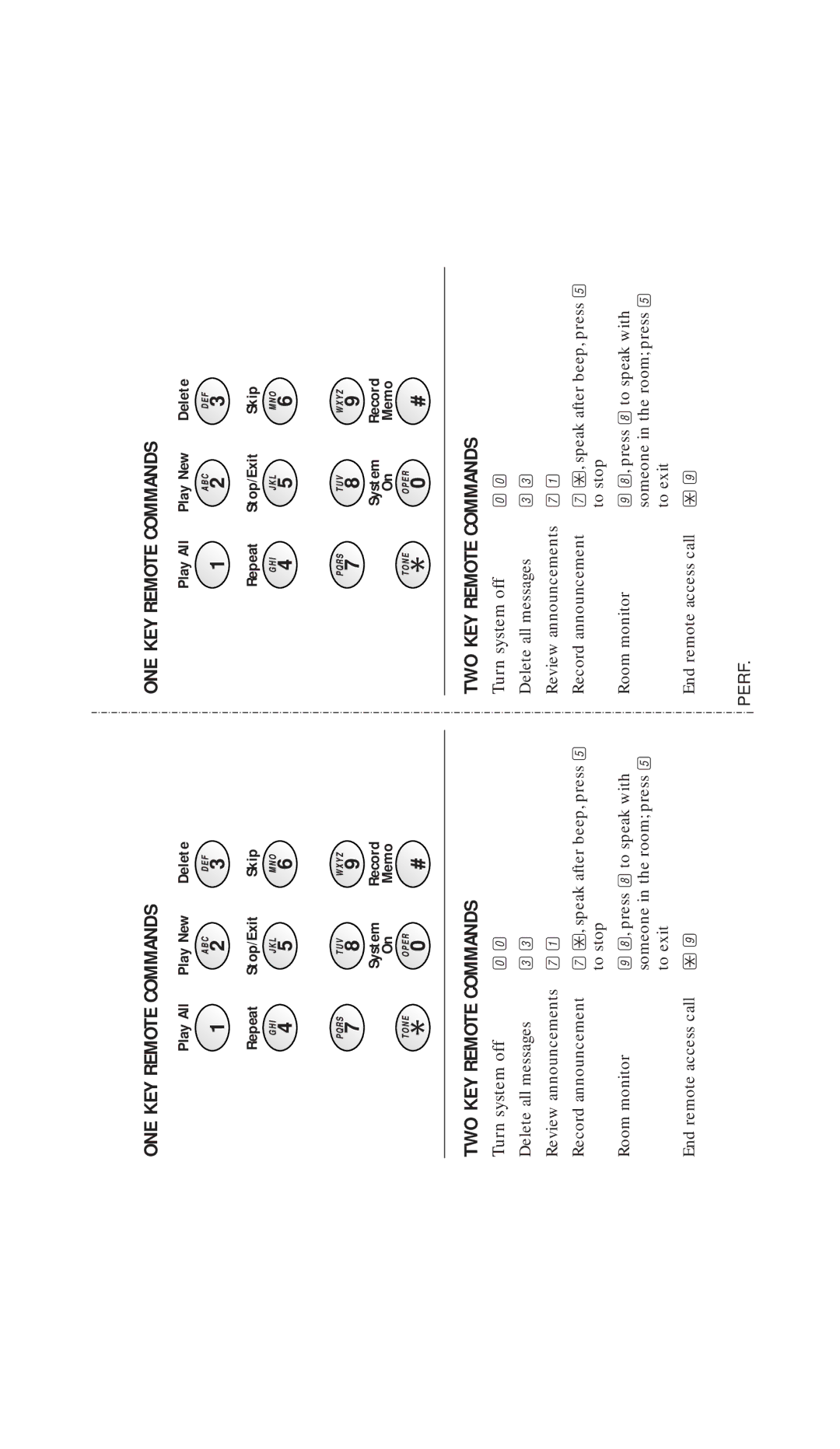 AT&T 1817 user manual TWO KEY Remote Commands 