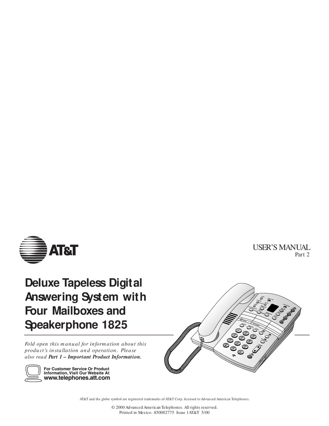 AT&T 1825 user manual USER’S Manual 