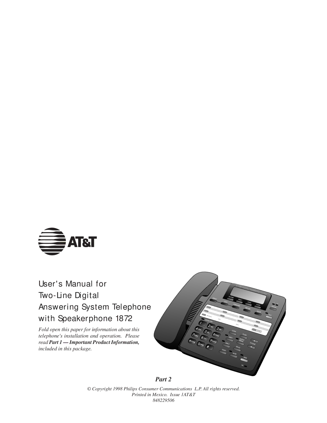 AT&T 1872 user manual Part 