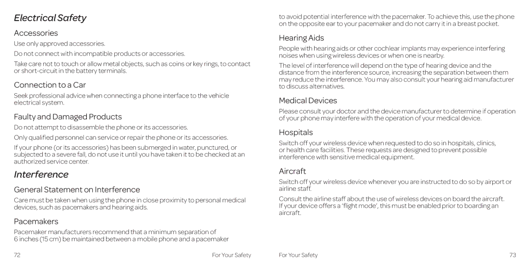 AT&T 2 manual Electrical Safety, Interference 