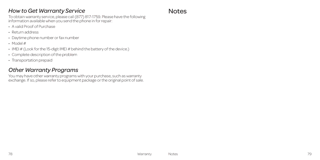 AT&T 2 manual How to Get Warranty Service, Other Warranty Programs 