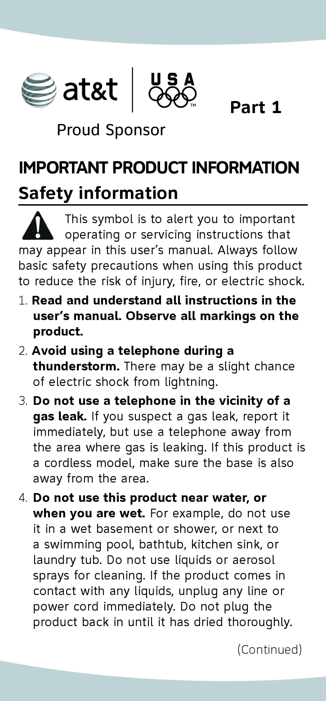 AT&T 210 user manual Part 