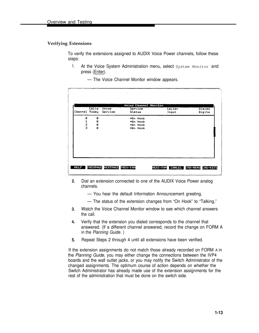 AT&T 2.1.1 manual Verifying Extensions 