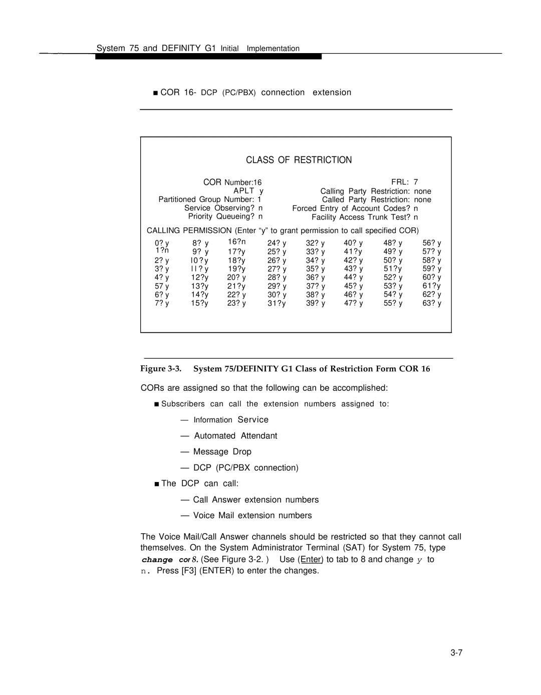 AT&T 2.1.1 manual Class of Restriction 