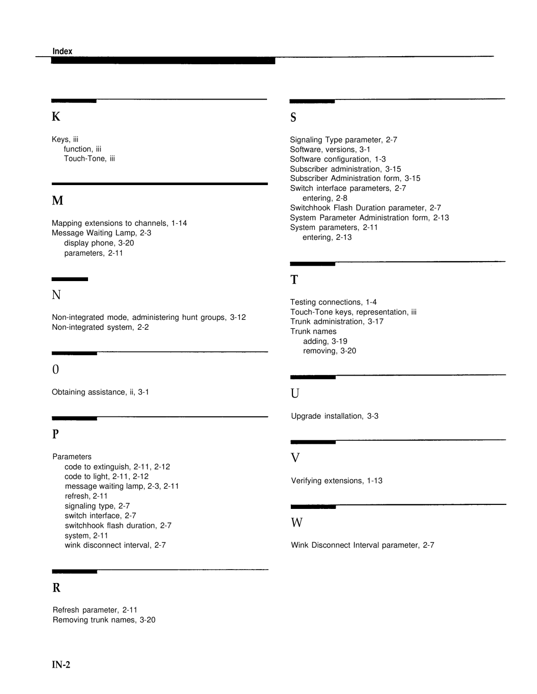 AT&T 2.1.1 manual IN-2, Index 