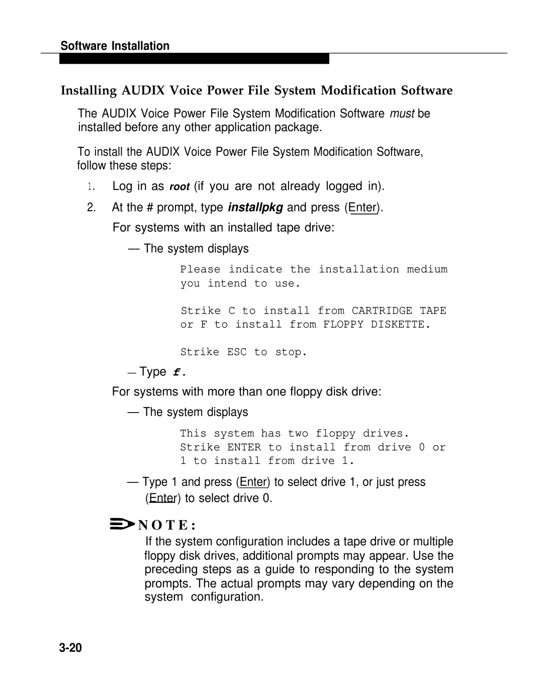 AT&T 2.1.1 manual Please indicate the installation medium you intend to use 