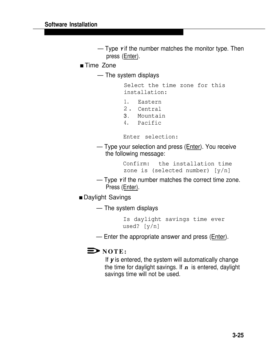 AT&T 2.1.1 manual Enter the appropriate answer and press Enter 