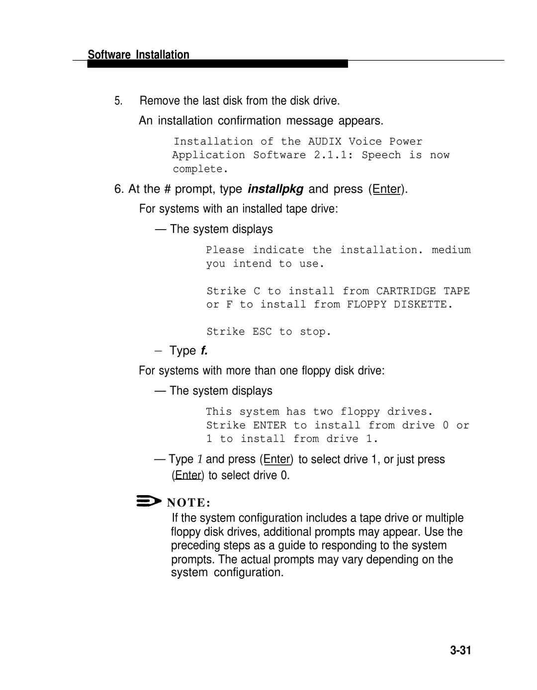 AT&T 2.1.1 manual Please indicate the installation. medium you intend to use 