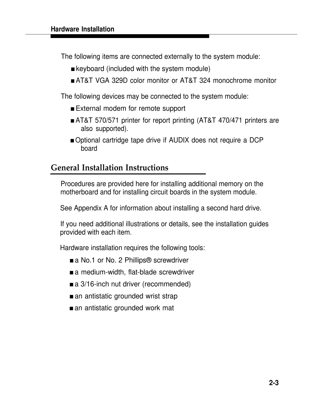 AT&T 2.1.1 manual General Installation Instructions 