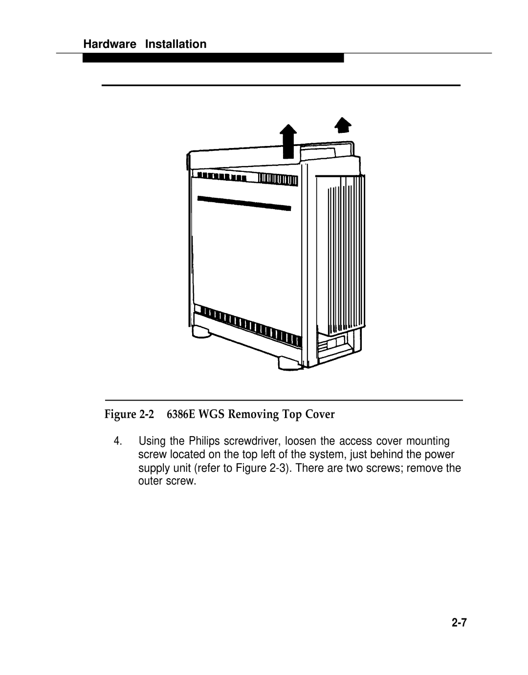 AT&T 2.1.1 manual 6386E WGS Removing Top Cover 