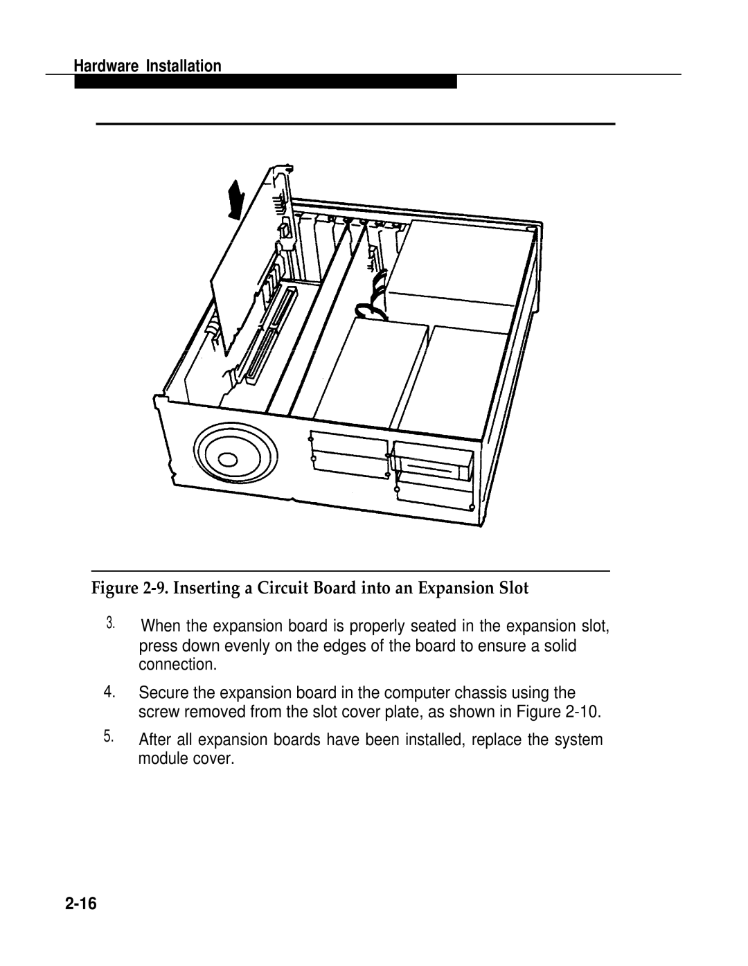 AT&T 2.1.1 manual Inserting a Circuit Board into an Expansion Slot 