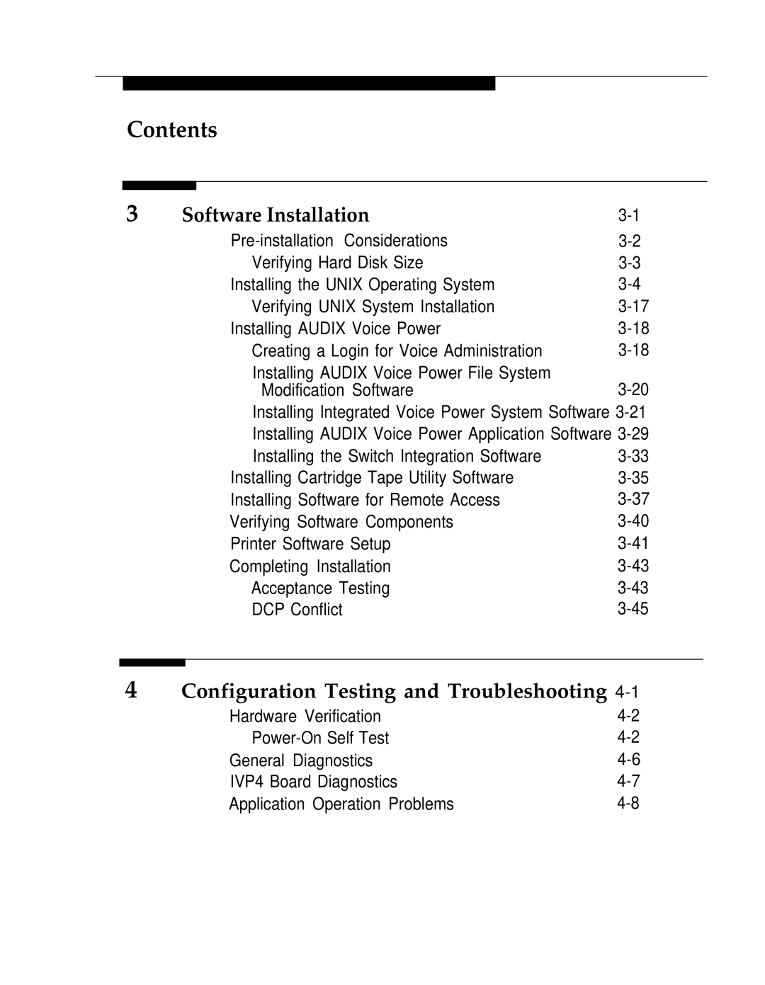 AT&T 2.1.1 manual Software Installation, Configuration Testing and Troubleshooting 