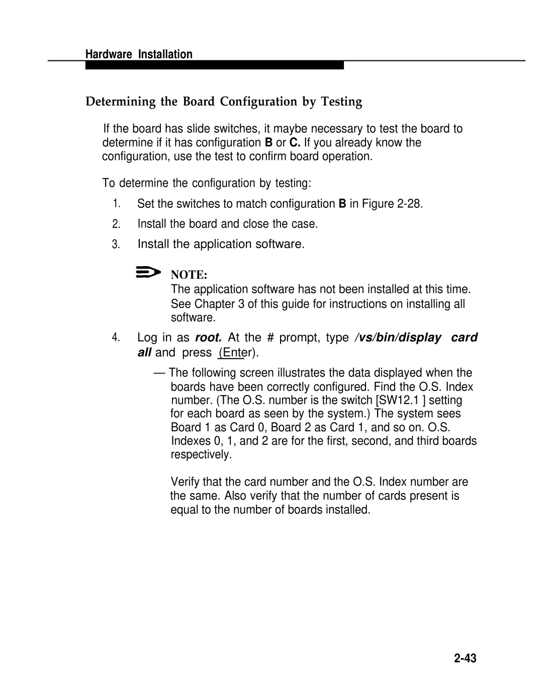 AT&T 2.1.1 manual Determining the Board Configuration by Testing 