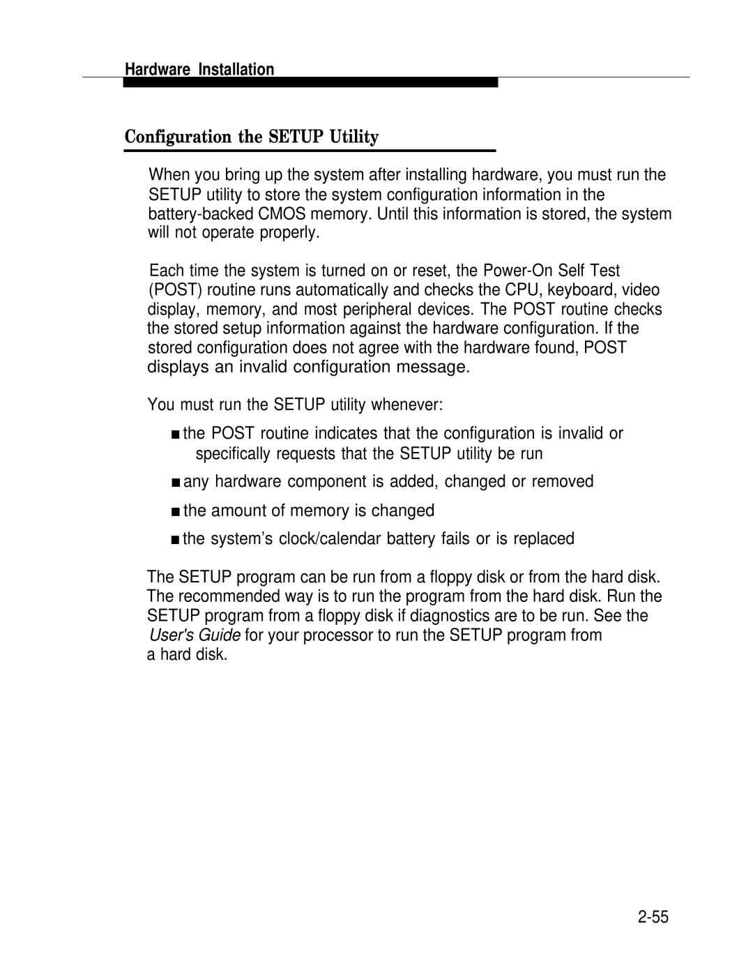 AT&T 2.1.1 manual Configuration the Setup Utility, Hard disk 